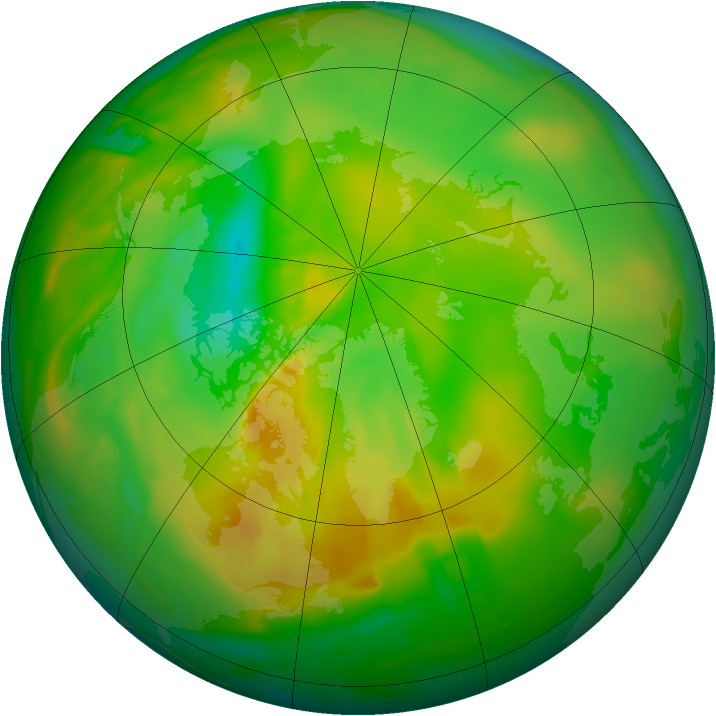 Arctic ozone map for 20 June 2013